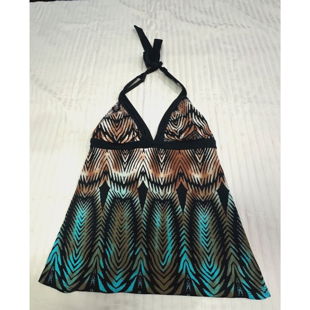MATERNAL AMERICA WOMENS MATERNITY SWIM TANKINI SIZE S